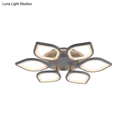DecorBites™ DecorBites™ Modern Gray Flower LED Ceiling Mount Light - Acrylic Flushmount for Dining Room - Neutral/Warm/White
