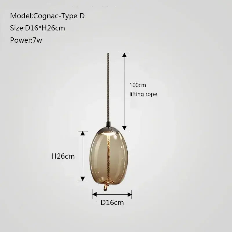 Modern gray glass chandelier knot pendant lamp with cognac amber glass globe and metallic finish for dining room