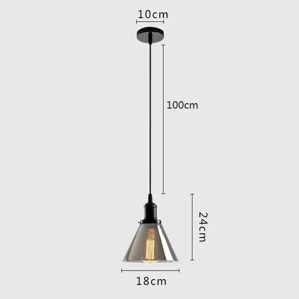 Modern gray glass pendant light set of 4 with black metal frame clear glass shade and exposed filament bulb for dining room lighting