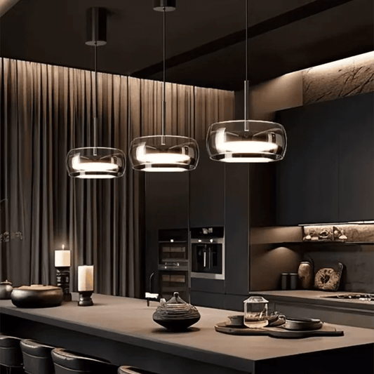 Modern Gray Glass Pendant Light With Plated Finish - Decorbites