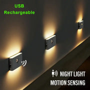 Modern gray induction night light wall lamp with motion sensor and usb rechargeable for bedroom decorbites induction night