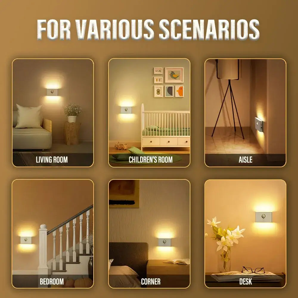 Modern gray induction night light wall lamp with sleek metallic finish and warm glow for bedroom decorbites induction night