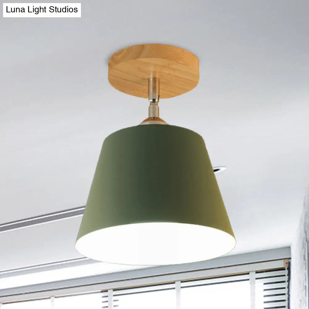 DecorBites™ DecorBites™ Modern Gray/Pink Metal and Wood Adjustable Ceiling Pendant Light
