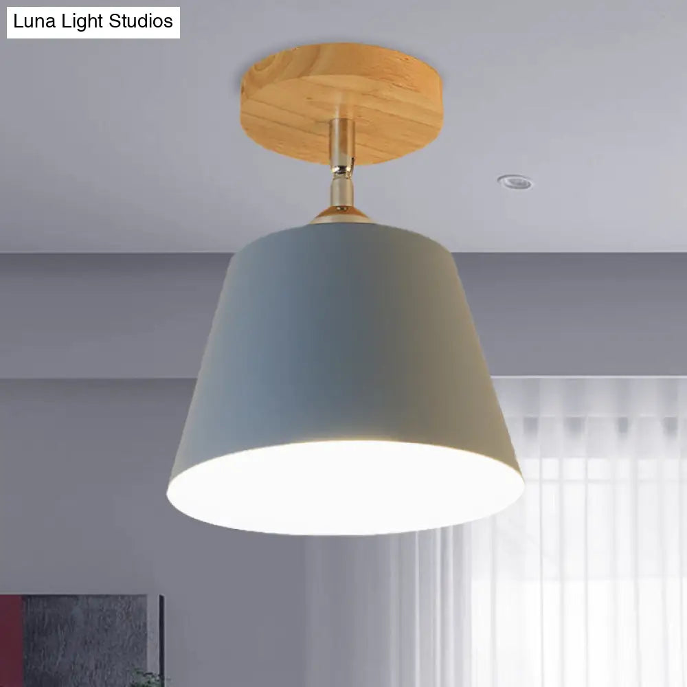 DecorBites™ DecorBites™ Modern Gray/Pink Metal and Wood Adjustable Ceiling Pendant Light