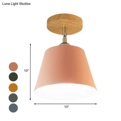 DecorBites™ DecorBites™ Modern Gray/Pink Metal and Wood Adjustable Ceiling Pendant Light
