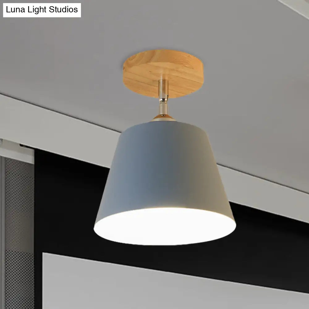 DecorBites™ DecorBites™ Modern Gray/Pink Metal and Wood Adjustable Ceiling Pendant Light