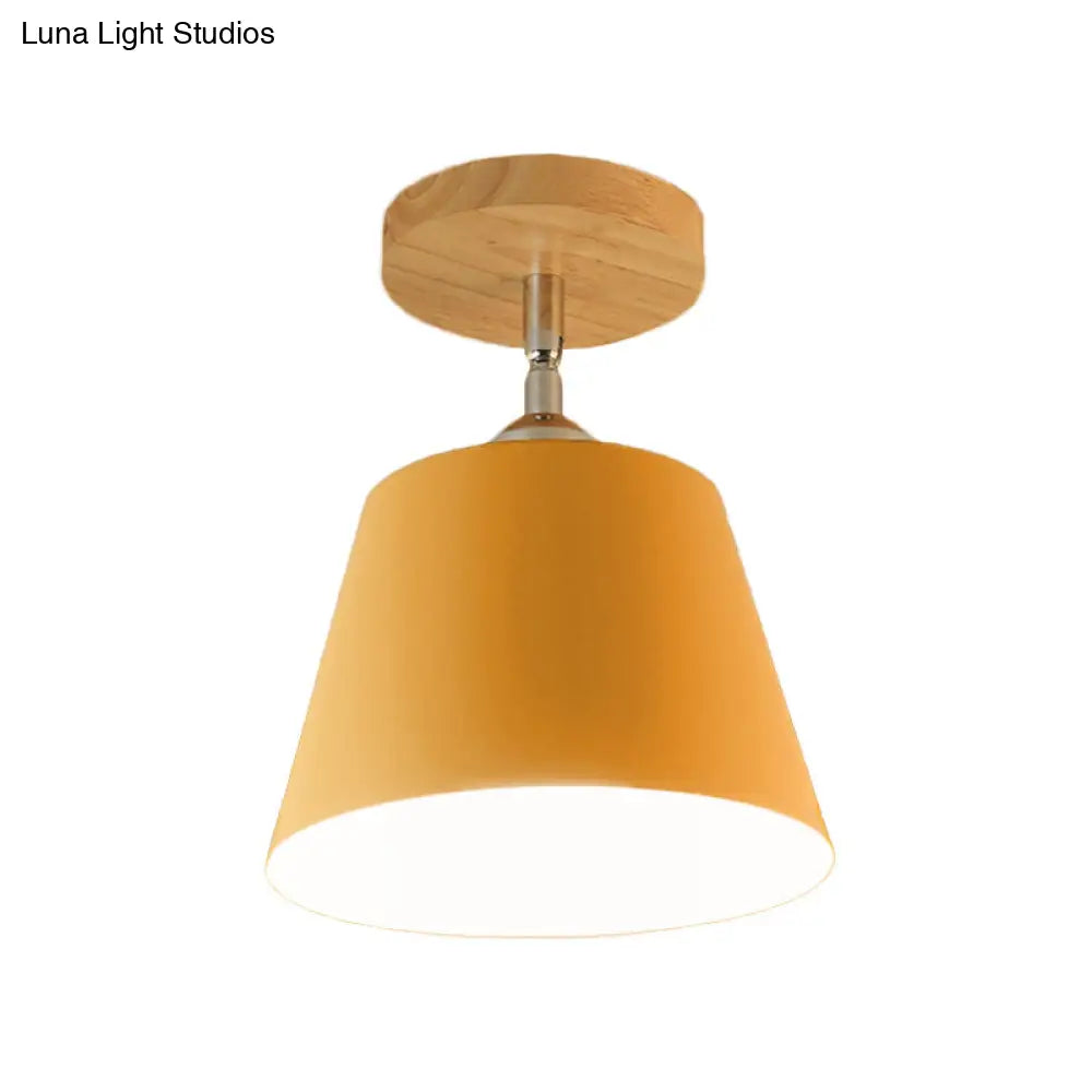 DecorBites™ DecorBites™ Modern Gray/Pink Metal and Wood Adjustable Ceiling Pendant Light