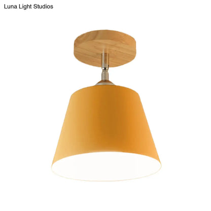 DecorBites™ DecorBites™ Modern Gray/Pink Metal and Wood Adjustable Ceiling Pendant Light