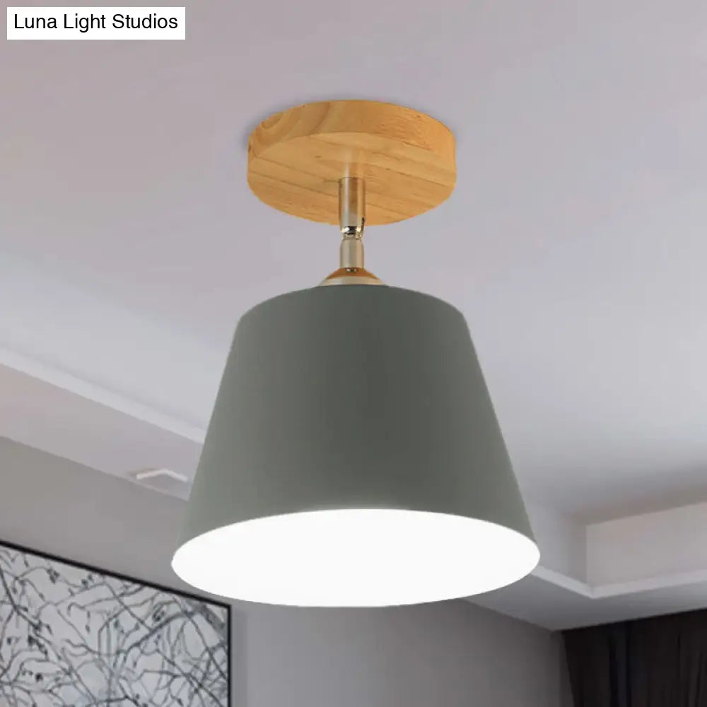 DecorBites™ DecorBites™ Modern Gray/Pink Metal and Wood Adjustable Ceiling Pendant Light