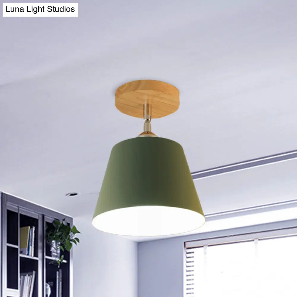DecorBites™ DecorBites™ Modern Gray/Pink Metal and Wood Adjustable Ceiling Pendant Light