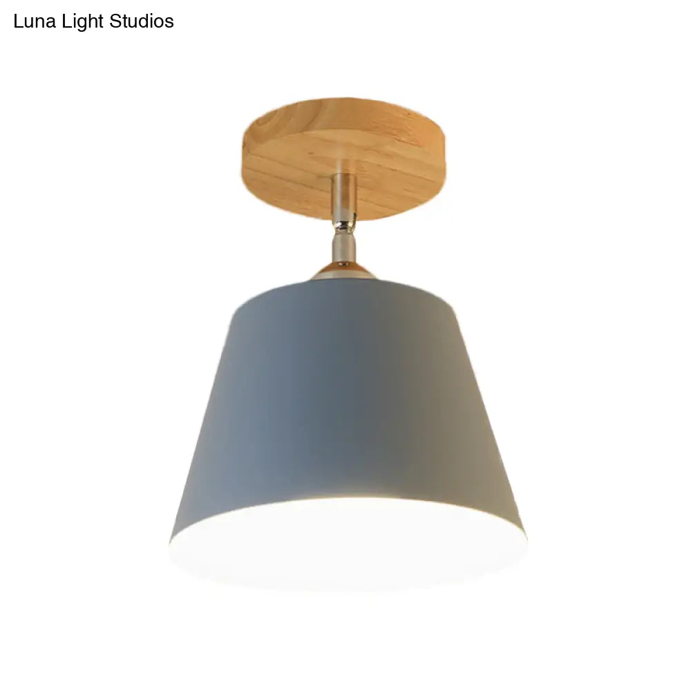 DecorBites™ DecorBites™ Modern Gray/Pink Metal and Wood Adjustable Ceiling Pendant Light