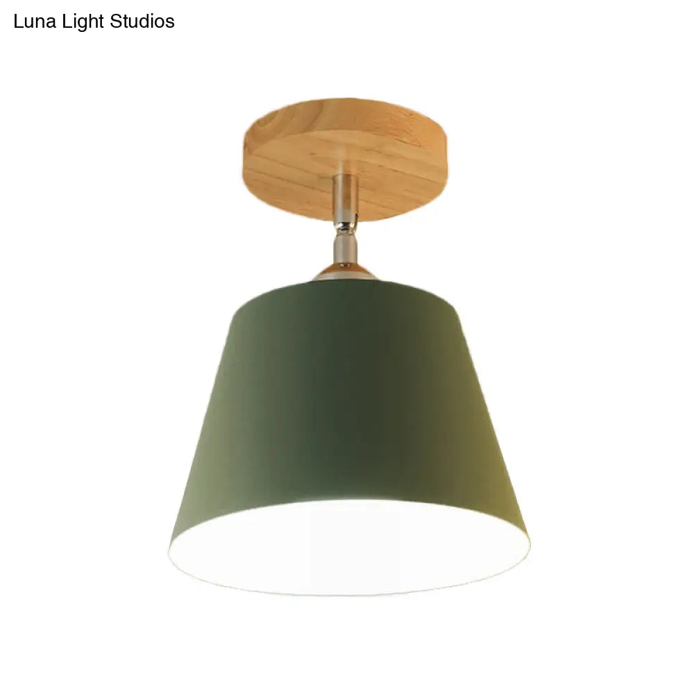 DecorBites™ DecorBites™ Modern Gray/Pink Metal and Wood Adjustable Ceiling Pendant Light