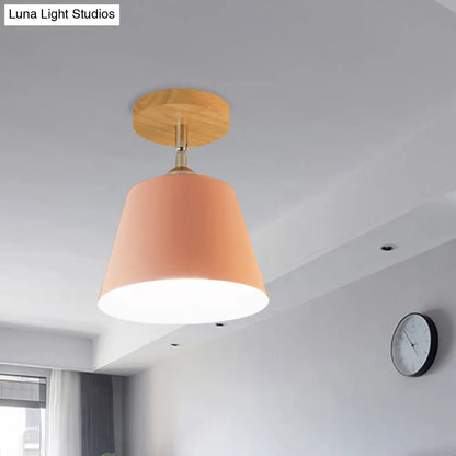 DecorBites™ DecorBites™ Modern Gray/Pink Metal and Wood Adjustable Ceiling Pendant Light