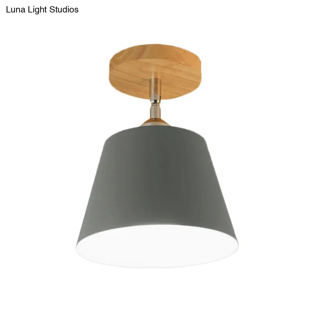 DecorBites™ DecorBites™ Modern Gray/Pink Metal and Wood Adjustable Ceiling Pendant Light