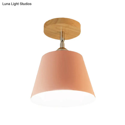 DecorBites™ DecorBites™ Modern Gray/Pink Metal and Wood Adjustable Ceiling Pendant Light