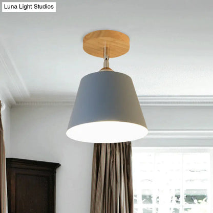 DecorBites™ DecorBites™ Modern Gray/Pink Metal and Wood Adjustable Ceiling Pendant Light