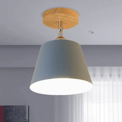 DecorBites™ DecorBites™ Modern Gray/Pink Metal and Wood Adjustable Ceiling Pendant Light