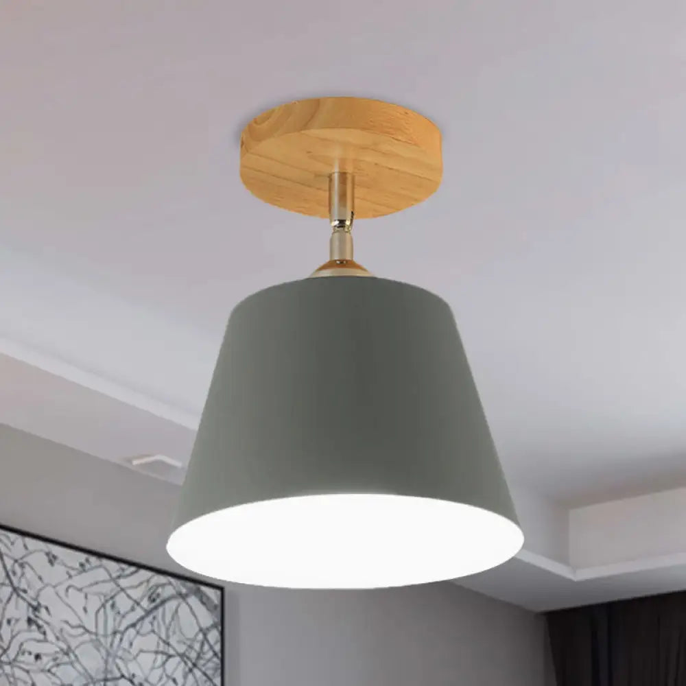 DecorBites™ DecorBites™ Modern Gray/Pink Metal and Wood Adjustable Ceiling Pendant Light