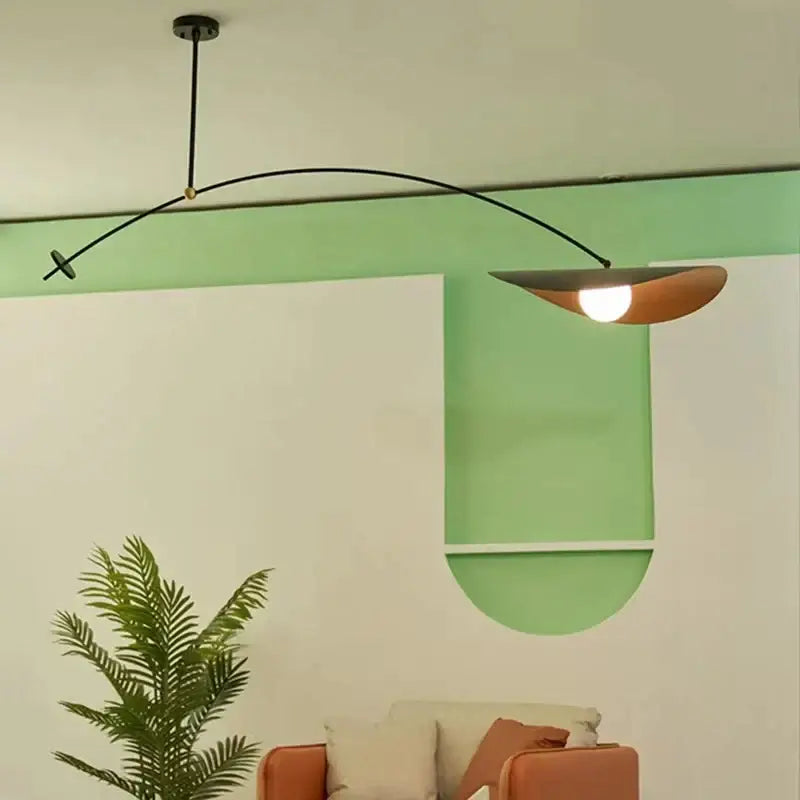 Modern gray and wood decorbites adjustable led pendant chandelier with sleek black metal and warm wooden shade for dining room
