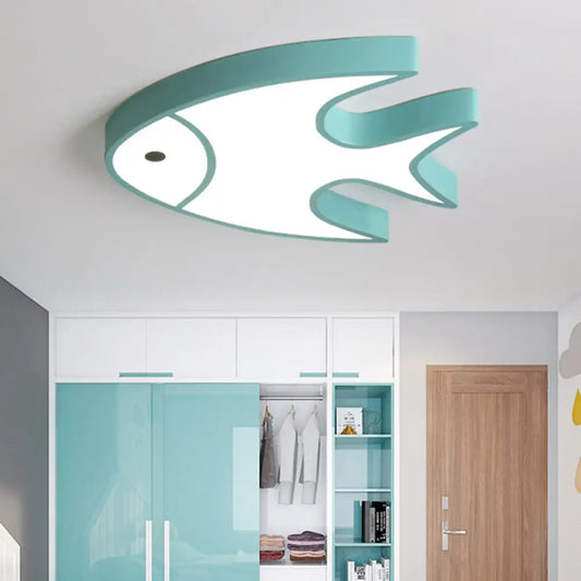 DecorBites™ DecorBites™ Modern Green Fish Ceiling Light for Nursing Room