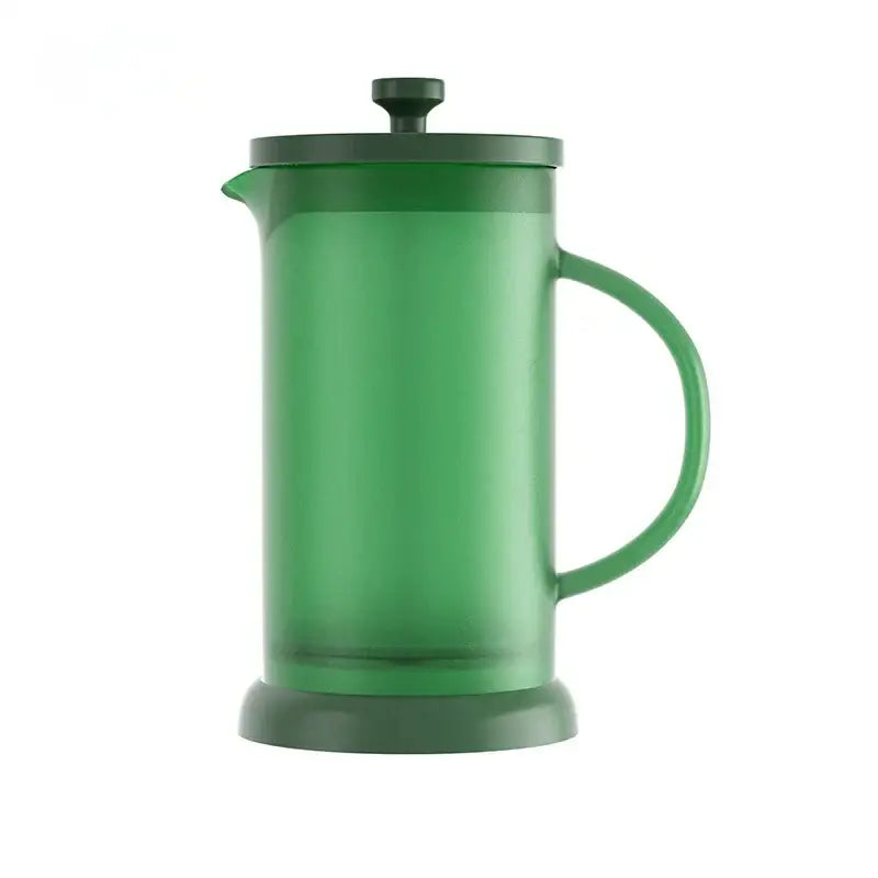 Modern green glass french press coffee maker with dark green lid and handle by decorbites for stylish french press coffee