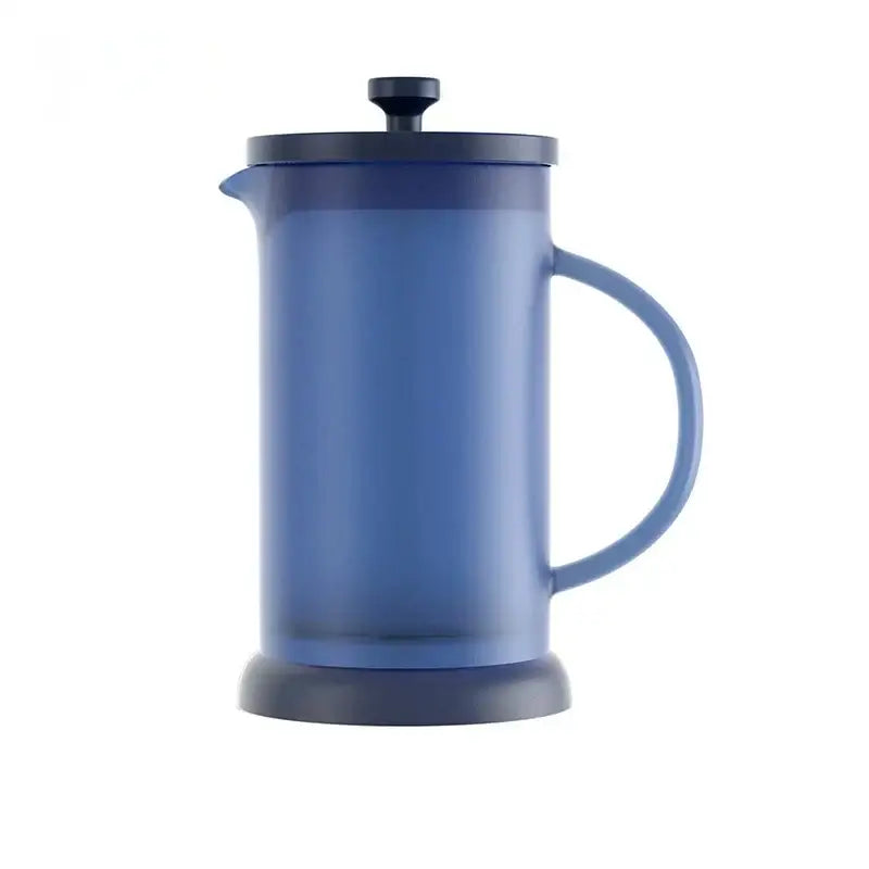 Modern green glass french press coffee maker with blue frosted glass and dark blue lid by decorbites french press