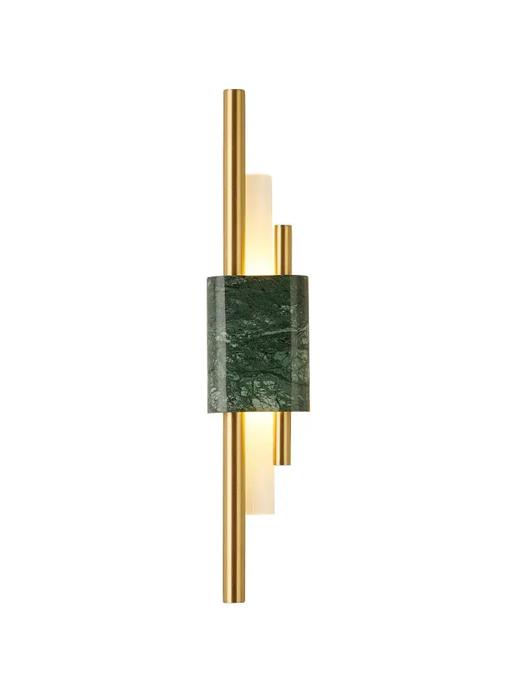Modern green marble and gold wall lamp with dark green marble band and warm ambient lighting for light luxury decorbites light luxury