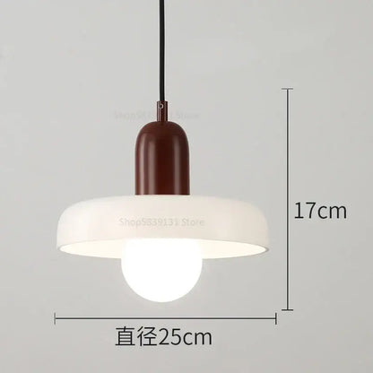 Modern pendant lights with matte brown cylindrical top and wide white shade for decorbites colorful glass pendant decor