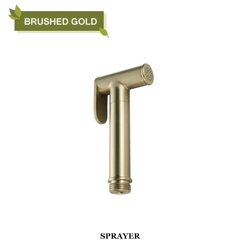 Modern grey brass bidet spray with brushed gold handheld sprayer and perforated nozzle by decorbites brass bidet