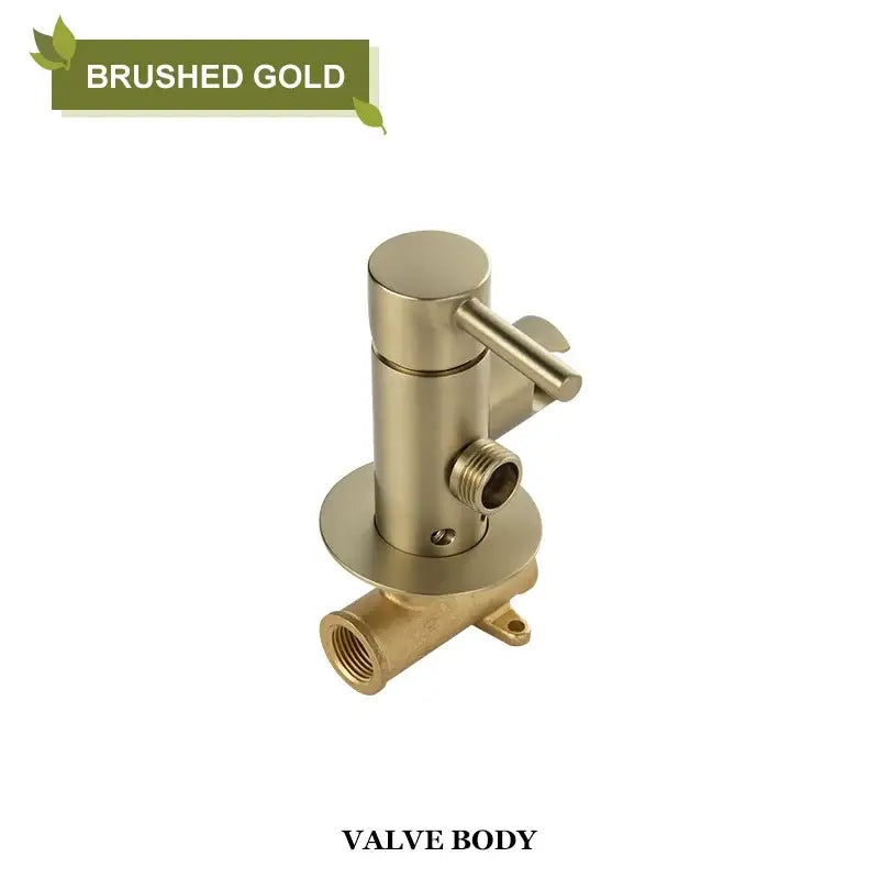 Modern grey brass bidet spray mixer valve with brushed gold valve body and sleek cylindrical handle for decorbites brass bidet