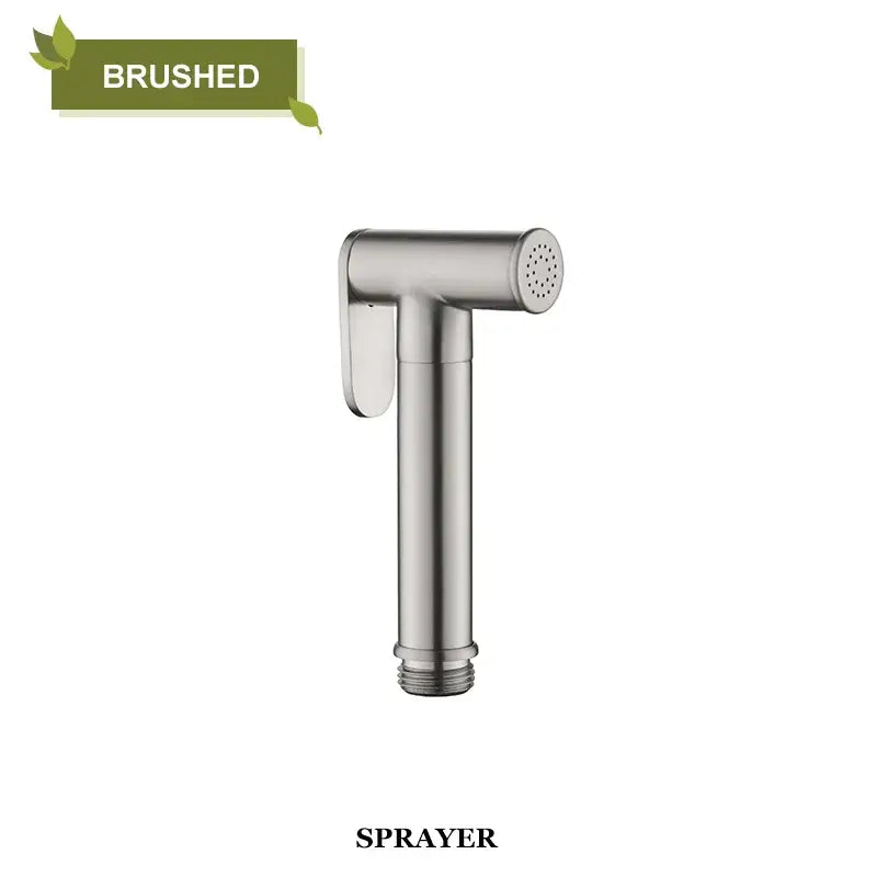 Brushed stainless steel modern grey brass bidet spray with sleek perforated nozzle for hot cold mixer valve decorbites brass bidet