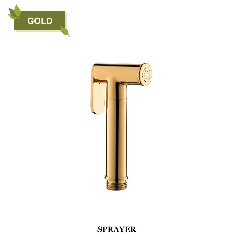 Modern grey brass bidet spray with gold-colored sleek decorbites brass bidet handheld sprayer and polished finish