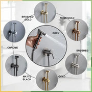 Modern grey brass bidet spray with sleek design and flexible hose for bathroom hot cold mixer valve decorbites brass bidet