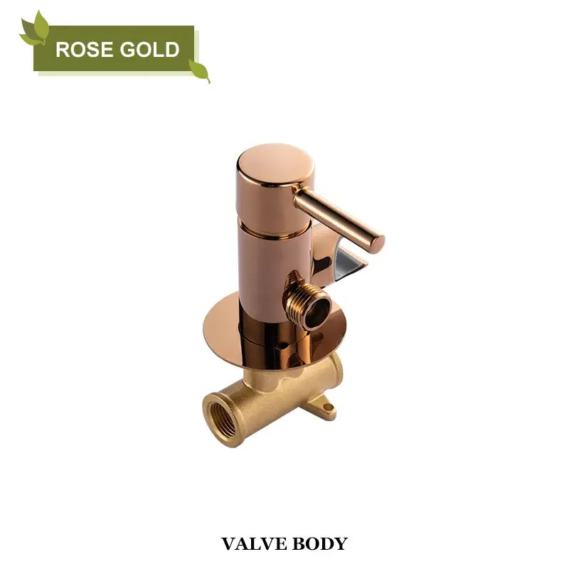 Modern grey brass bidet spray valve with rose gold cylindrical handle and polished finish for decorbites brass bidet