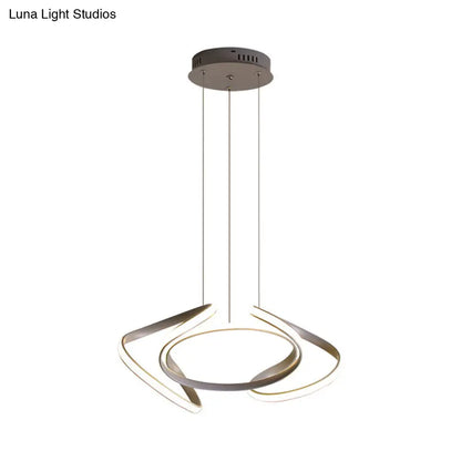 Lámpara de araña moderna gris con pantalla acrílica ondulada - Lámpara colgante para comedor de 3/5/6 luces (luz blanca/cálida)