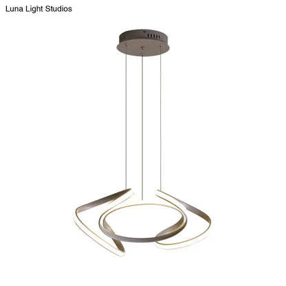 Lámpara de araña moderna gris con pantalla acrílica ondulada - Lámpara colgante para comedor de 3/5/6 luces (luz blanca/cálida)