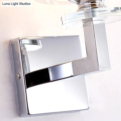 DecorBites™ DecorBites™ Modern Grey Glass Wall Sconce with Chrome Finish and Optional Switch
