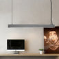 Modern Grey Linear Pendant Light - Simplicity Cement, 1 Head Hanging Lamp for Dining Room Ceiling