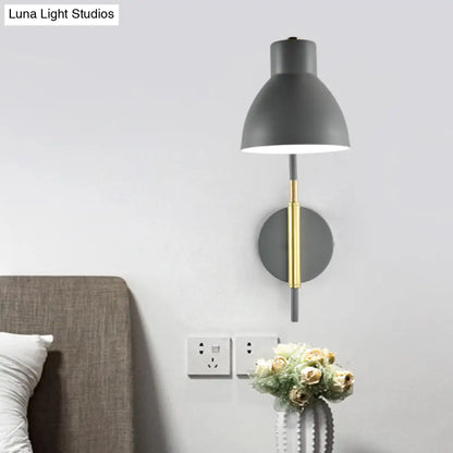 DecorBites™ DecorBites™ Modern Grey Metal Bowl Wall Lamp with Swing Arm - 1 Head Sconce Light Fixture