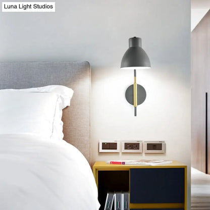 DecorBites™ DecorBites™ Modern Grey Metal Bowl Wall Lamp with Swing Arm - 1 Head Sconce Light Fixture