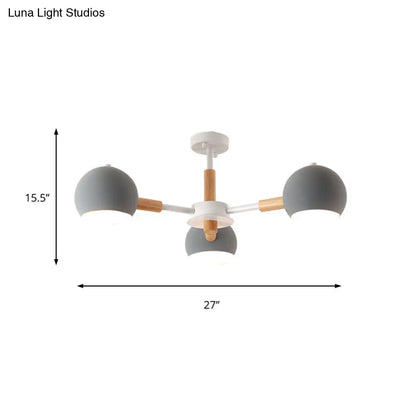 Lámpara de techo colgante moderna gris/blanca con forma de bola - Metal, 3/6/8 cabezas - Lámpara de techo para sala de estar