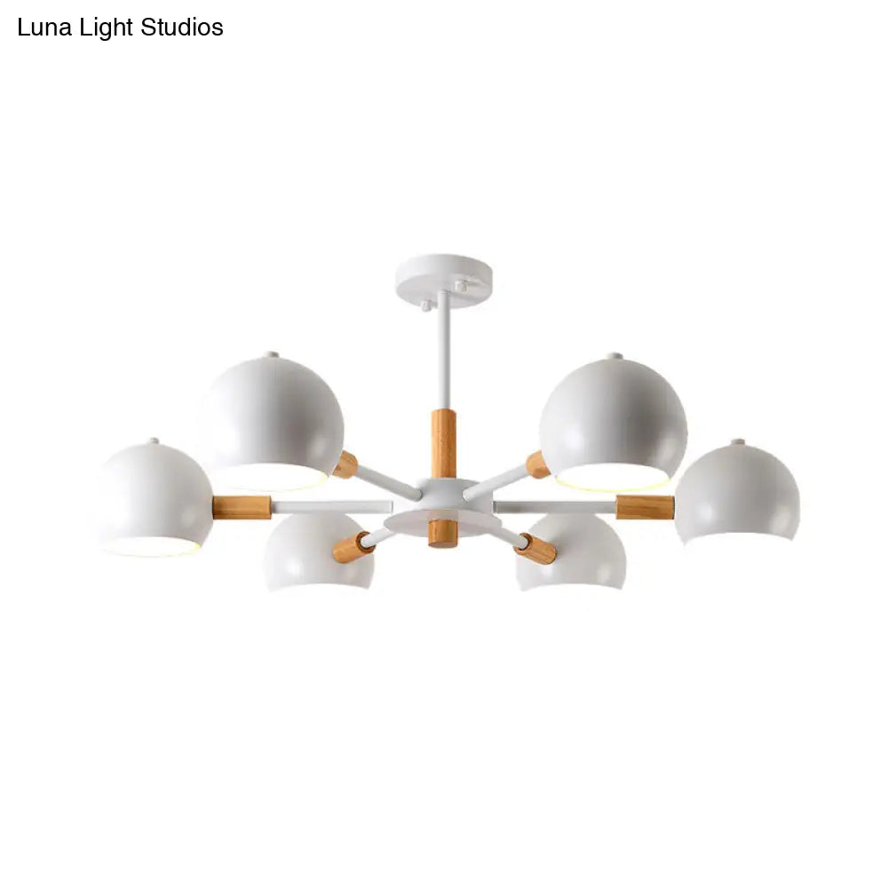 Lámpara de techo colgante moderna gris/blanca con forma de bola - Metal, 3/6/8 cabezas - Lámpara de techo para sala de estar