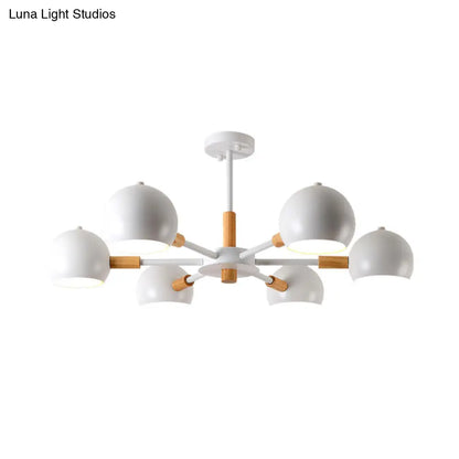 Lámpara de techo colgante moderna gris/blanca con forma de bola - Metal, 3/6/8 cabezas - Lámpara de techo para sala de estar