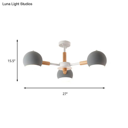Lámpara de techo colgante moderna gris/blanca con forma de bola - Metal, 3/6/8 cabezas - Lámpara de techo para sala de estar