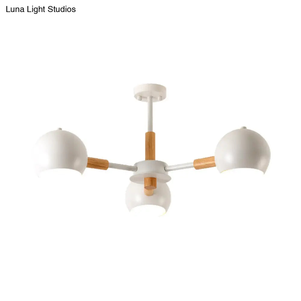 Lámpara de techo colgante moderna gris/blanca con forma de bola - Metal, 3/6/8 cabezas - Lámpara de techo para sala de estar