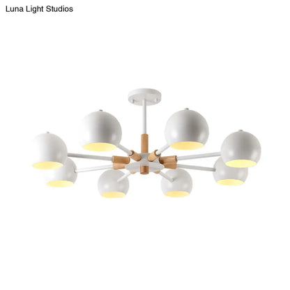 Lámpara de techo colgante moderna gris/blanca con forma de bola - Metal, 3/6/8 cabezas - Lámpara de techo para sala de estar