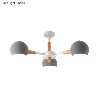 Lámpara de techo colgante moderna gris/blanca con forma de bola - Metal, 3/6/8 cabezas - Lámpara de techo para sala de estar