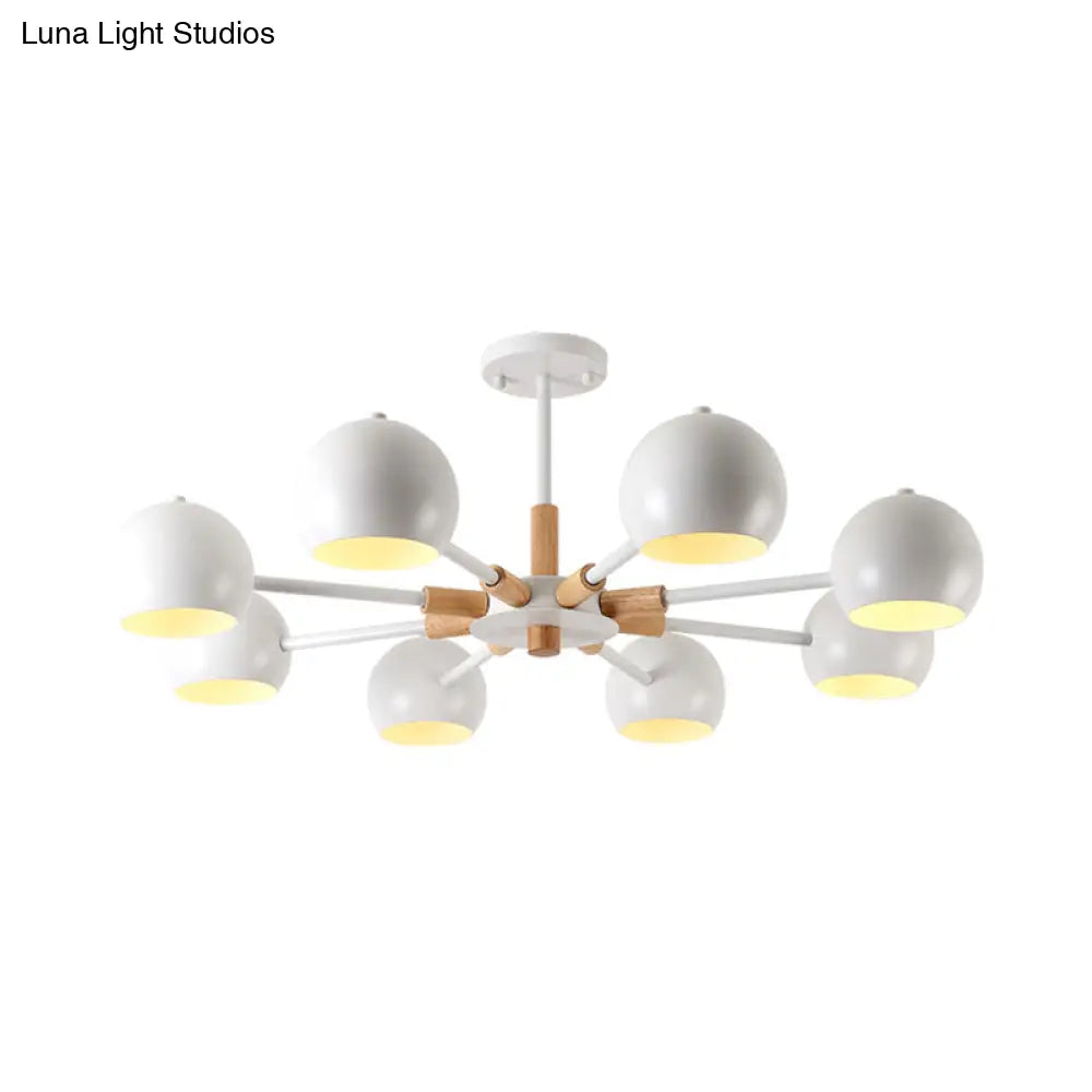 Lámpara de techo colgante moderna gris/blanca con forma de bola - Metal, 3/6/8 cabezas - Lámpara de techo para sala de estar