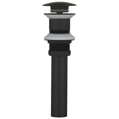 Black matte-finish bathroom sink drain with concentric rings for modern gun gray basin faucet by decorbites