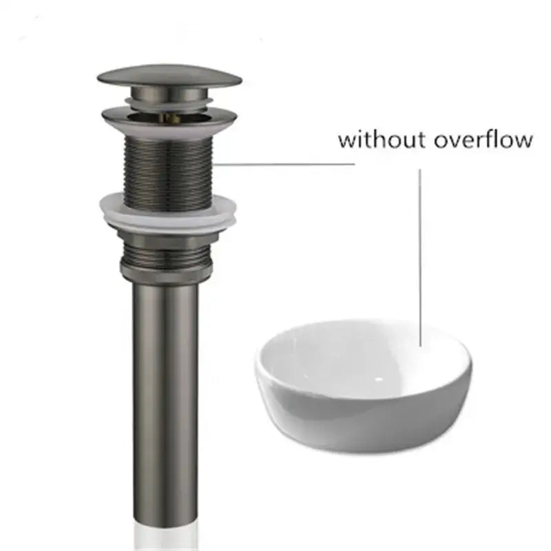 Matte black metal sink drain with threaded body for modern gun gray waterfall basin faucet by decorbites